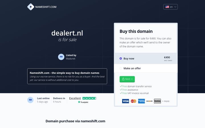Snimka zaslona za dealert.nl