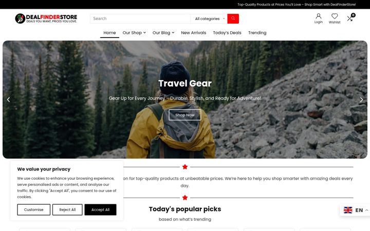 Screenshot of dealfinderstore.com