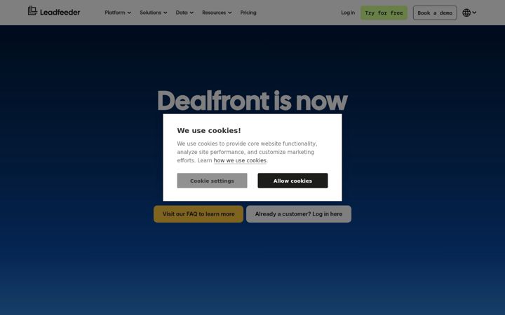 Screenshot of dealfront.com