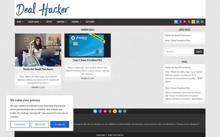 Screenshot of dealhacker.net