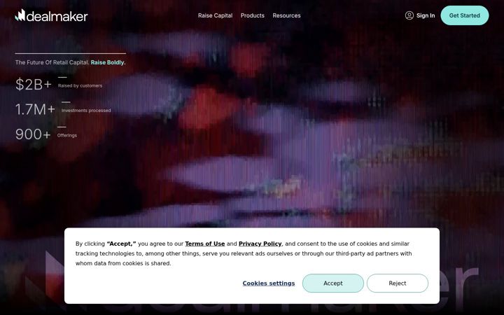 Screenshot of dealmaker.tech