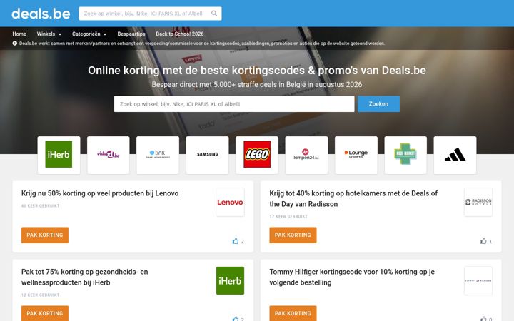 Screenshot of deals.be