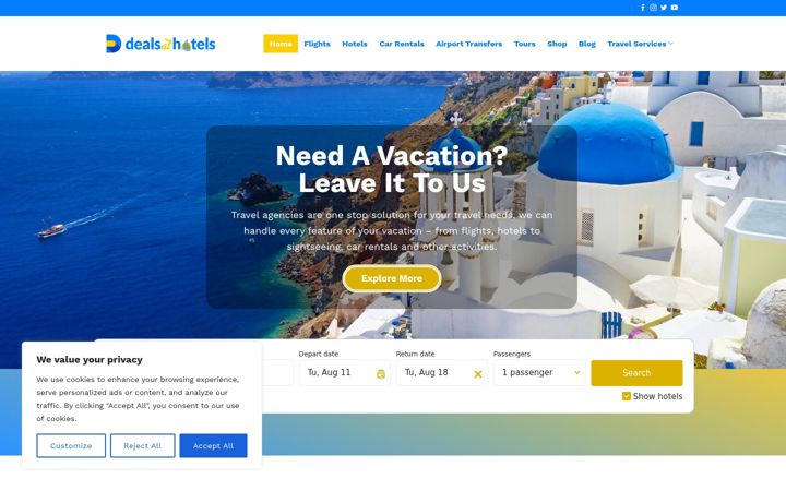 Screenshot of dealsathotels.com