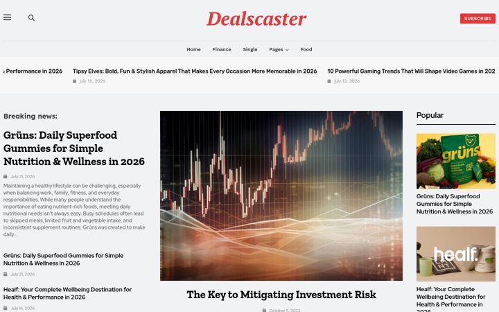 Screenshot of dealscaster.com