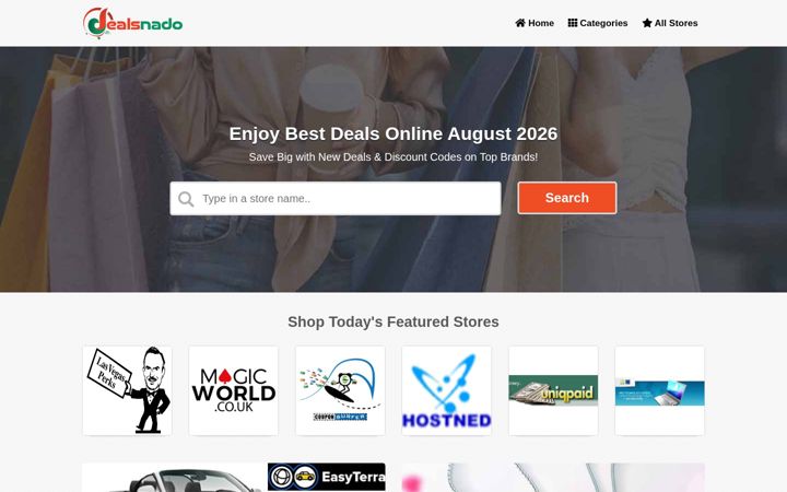 Screenshot of dealsnado.com