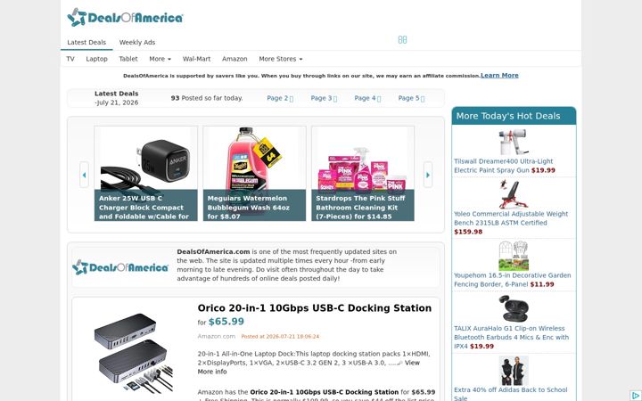 Skjermbilde av dealsofamerica.com