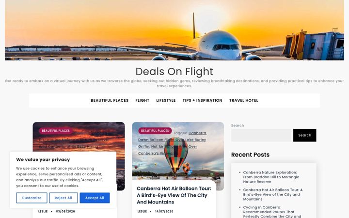 Screenshot of dealsonflight.net