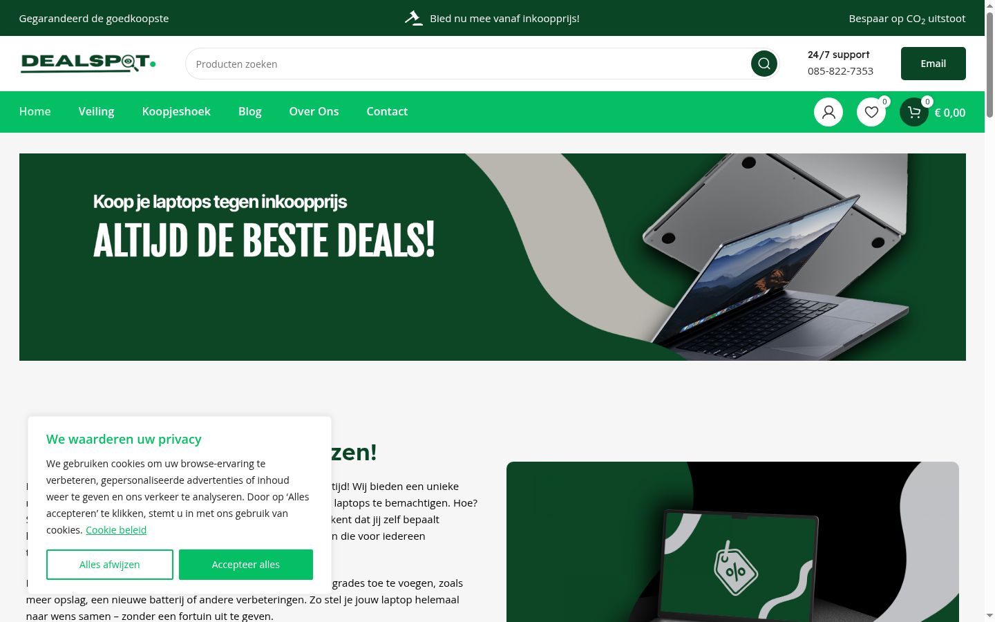 Screenshot del banner di consenso mostrato prima di qualsiasi interazione
