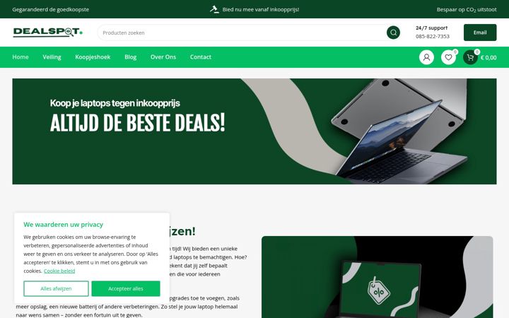Posnetek zaslona dealspotveiling.nl