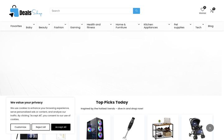 Kuvakaappaus sivustosta dealsshop.in