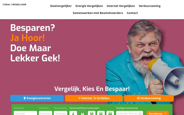 Screenshot van dealvergelijker.nl