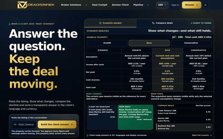 Screenshot of dealverifier.com