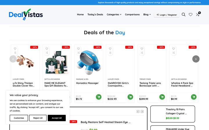 Screenshot of dealvistas.com