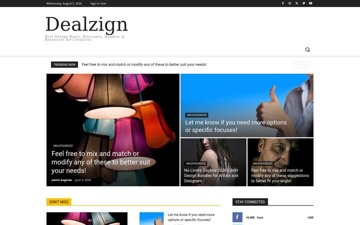 Screenshot of dealzign.com