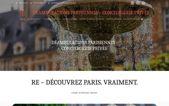 Ekraanipilt saidist deambulationsparisiennes.fr
