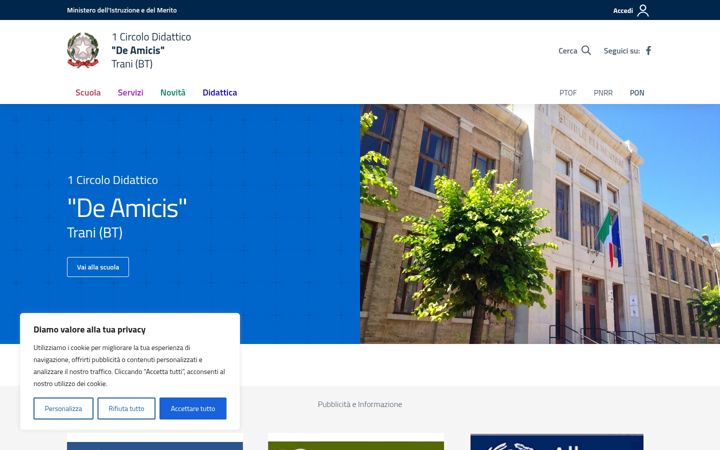 Screenshot of deamicistrani.edu.it