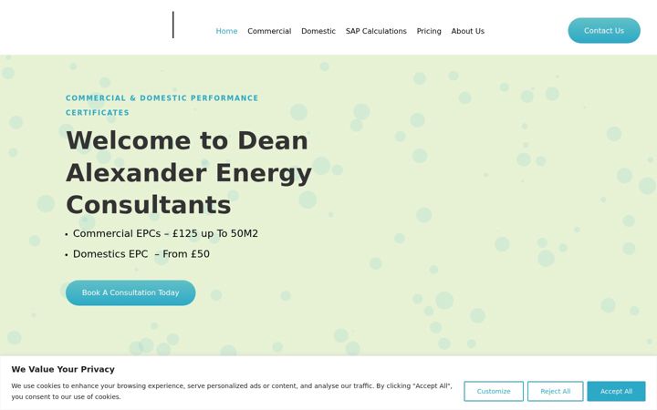 Screenshot of deanalexanderenergy.com