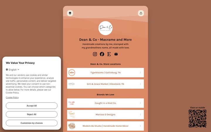 Screenshot of deanandco-macrameandmore.com