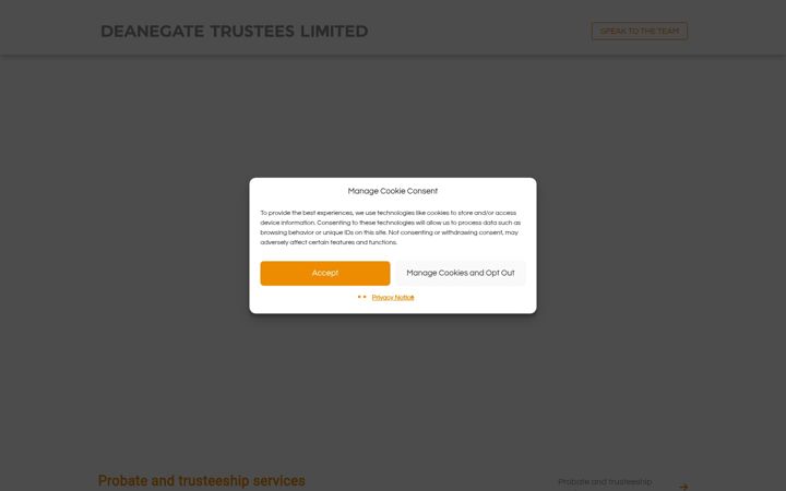Snimka zaslona za deanegatetrustees.co.uk