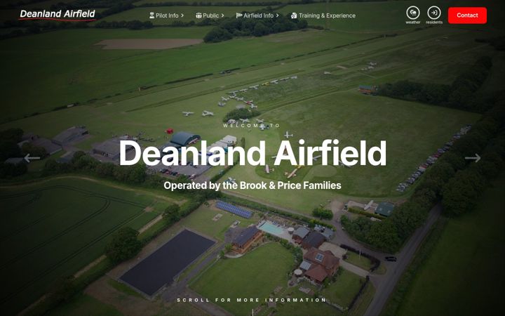 Skjermbilde av deanland-airfield.co.uk