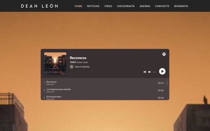 Screenshot of deanleon.com