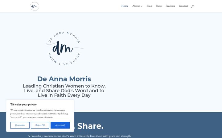 Screenshot ta' deannamorris.org