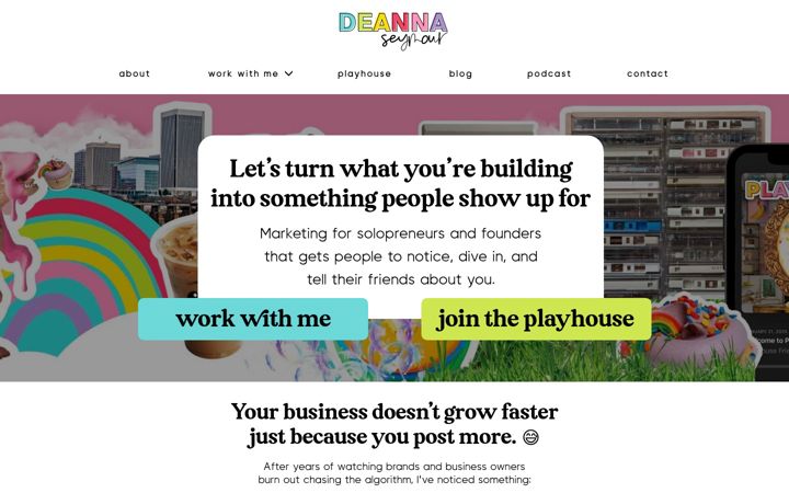 Screenshot of deannaseymour.com