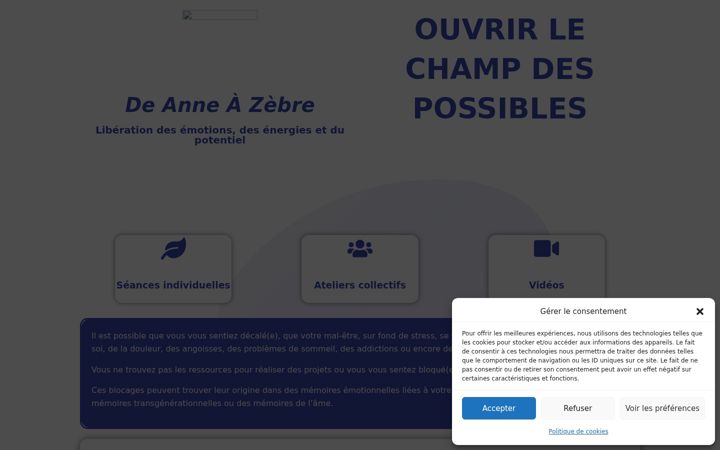 Screenshot von deanneazebre.fr
