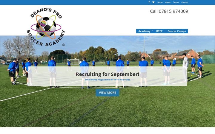 Screenshot of deanosprosoccer.com