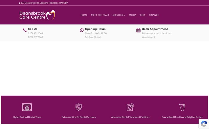 Skjermbilde av deansbrookdental.co.uk