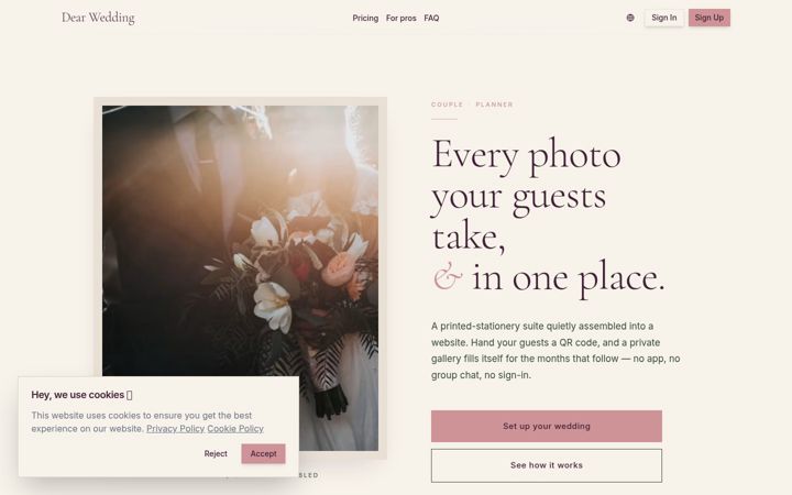 Screenshot of dear.wedding