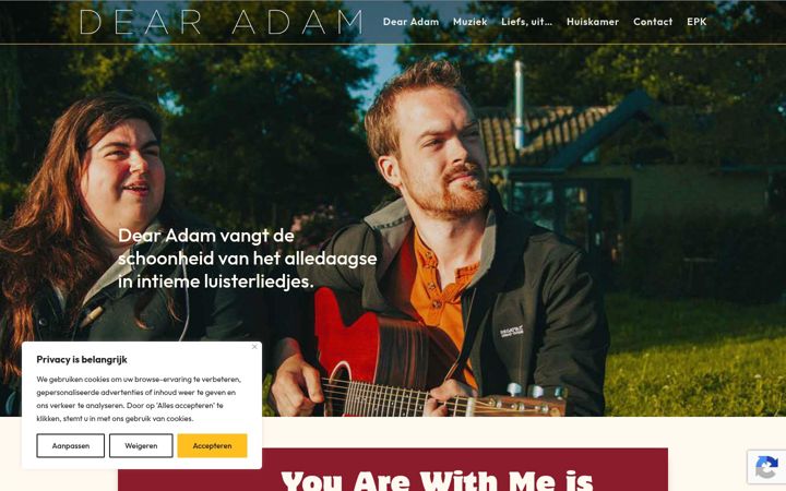 Screenshot van dearadam.nl