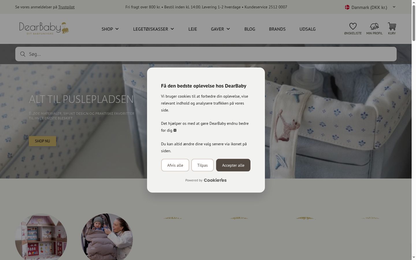 Screenshot of the consent banner shown before any interaction