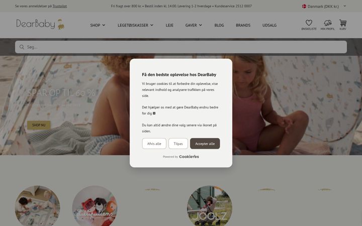 Screenshot of dearbaby.dk