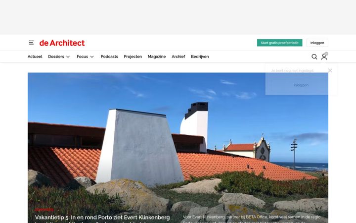 Screenshot van dearchitect.nl