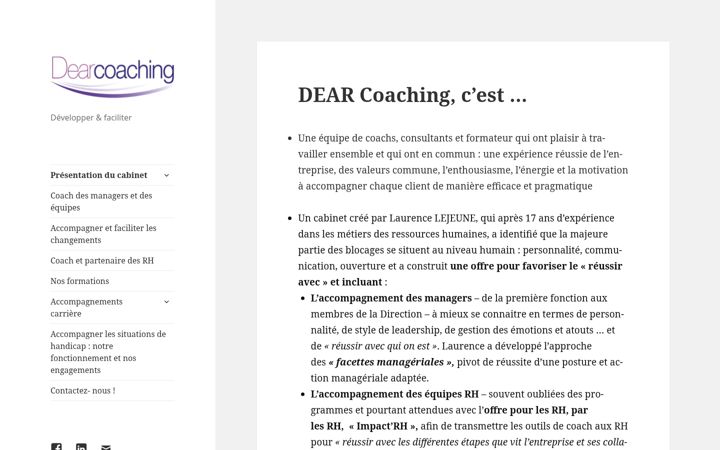 Screenshot of dearcoaching.com