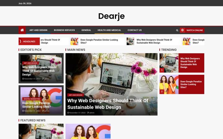 Screenshot of dearje.com