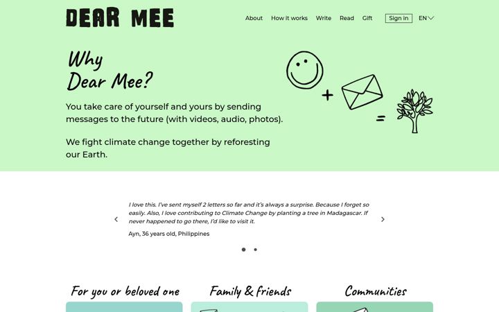 Screenshot of dearmee.com