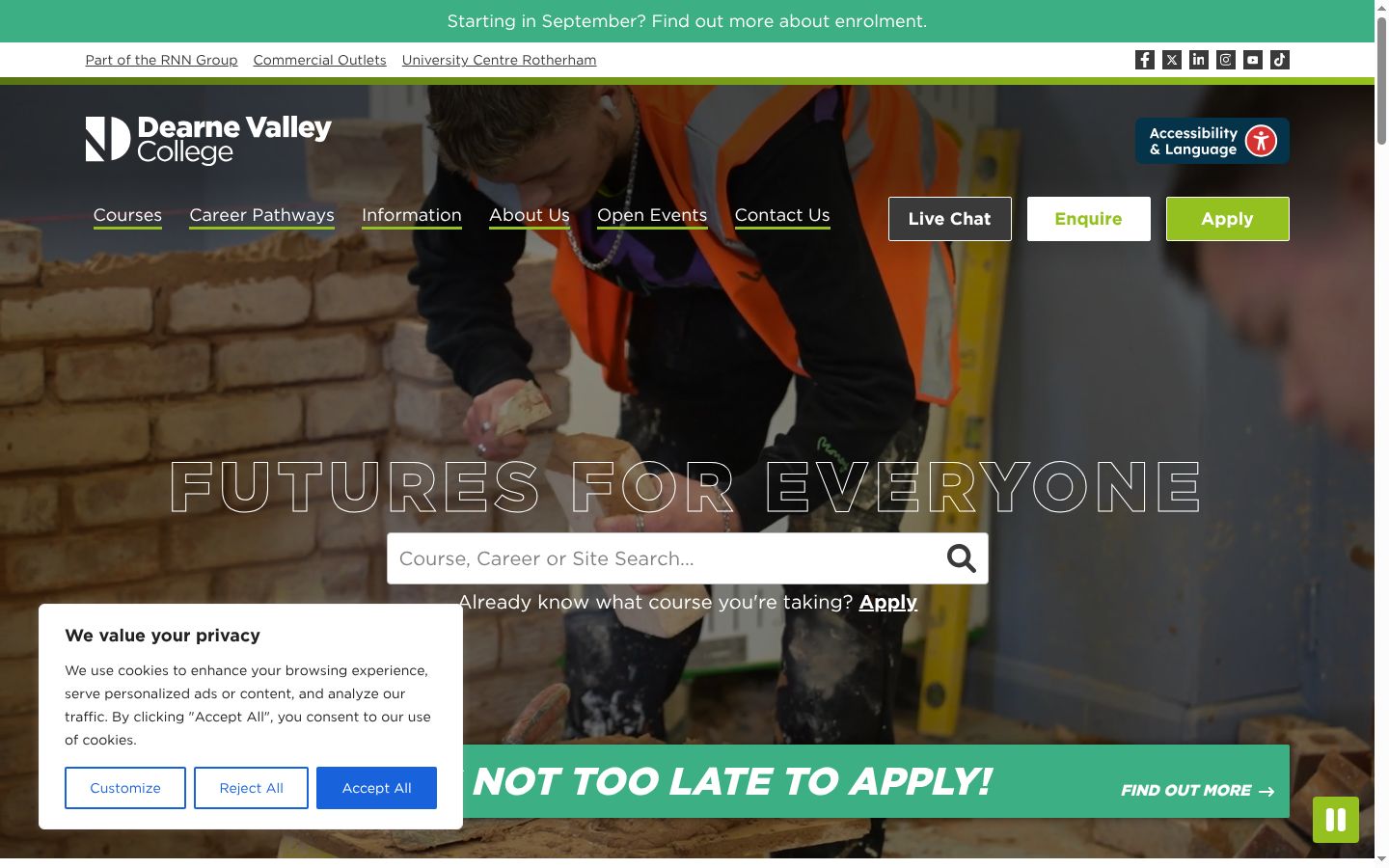 Screenshot of the consent banner shown before any interaction