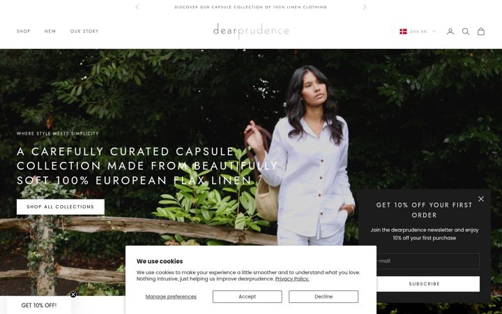 Screenshot of dearprudence.co.uk