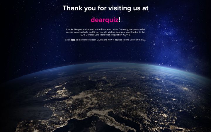 Screenshot of dearquiz.com