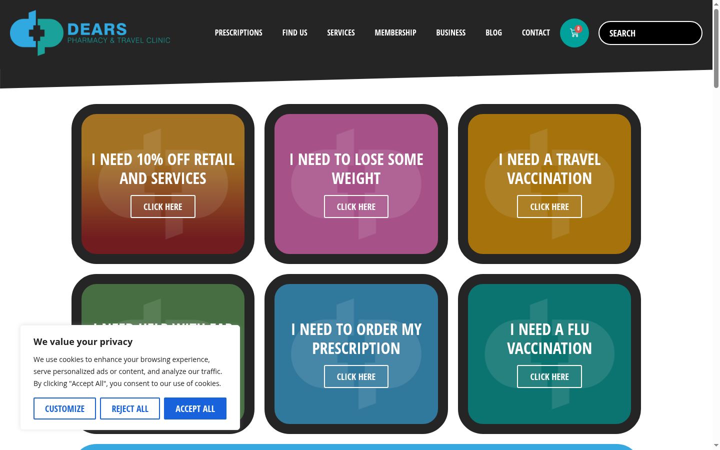 Screenshot of the consent banner shown before any interaction