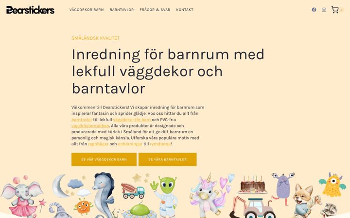 Screenshot di dearstickers.se