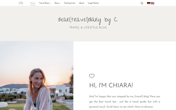 Screenshot of deartraveldiary.de
