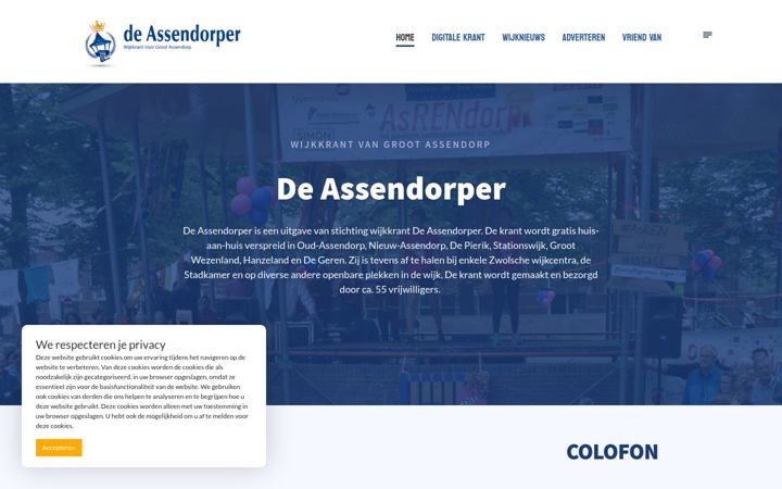 Screenshot van deassendorper.nl