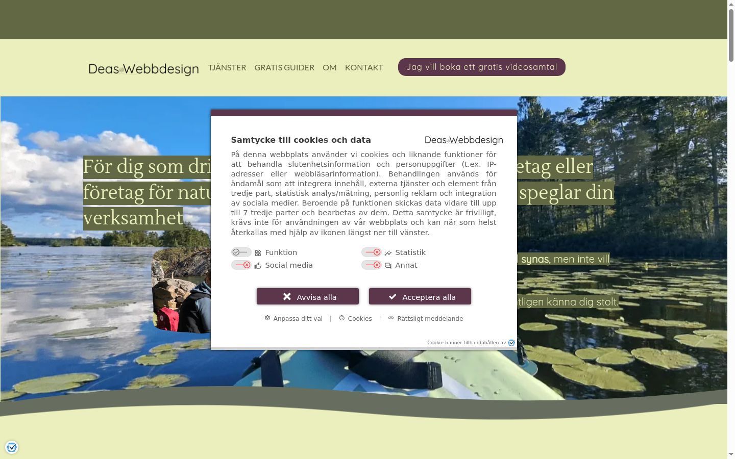 Capture d'écran de la bannière de consentement affichée avant toute interaction