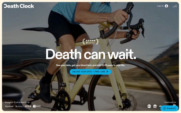 Zrzut ekranu death-clock.ai
