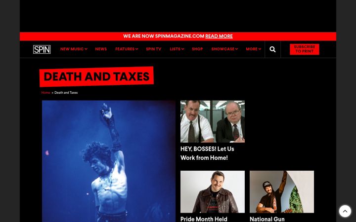 Screenshot di deathandtaxesmag.com
