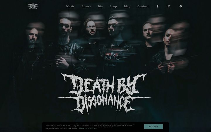 Screenshot of deathbydissonance.com
