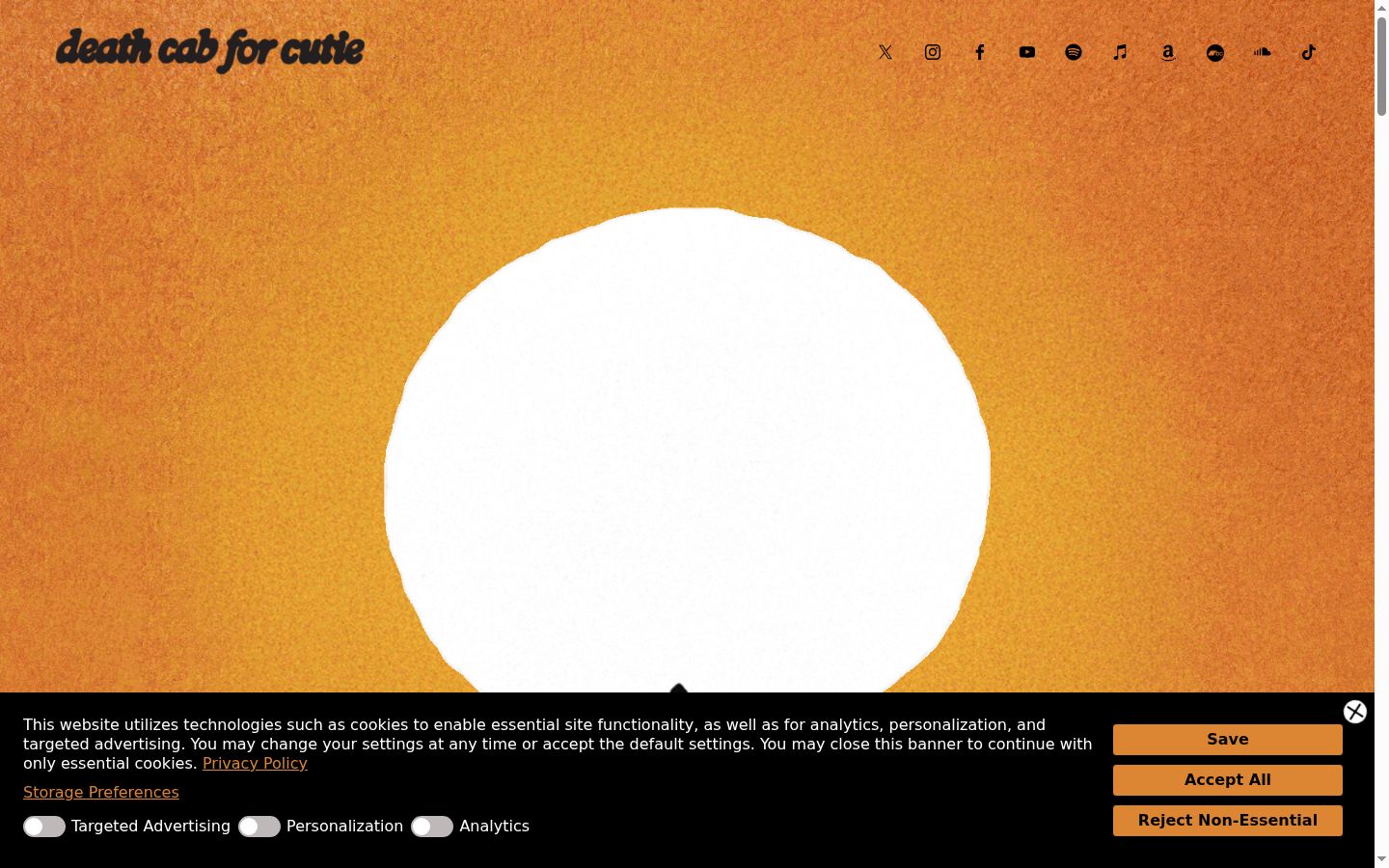 Captura de pantalla del banner de consentimiento mostrado antes de cualquier interacción